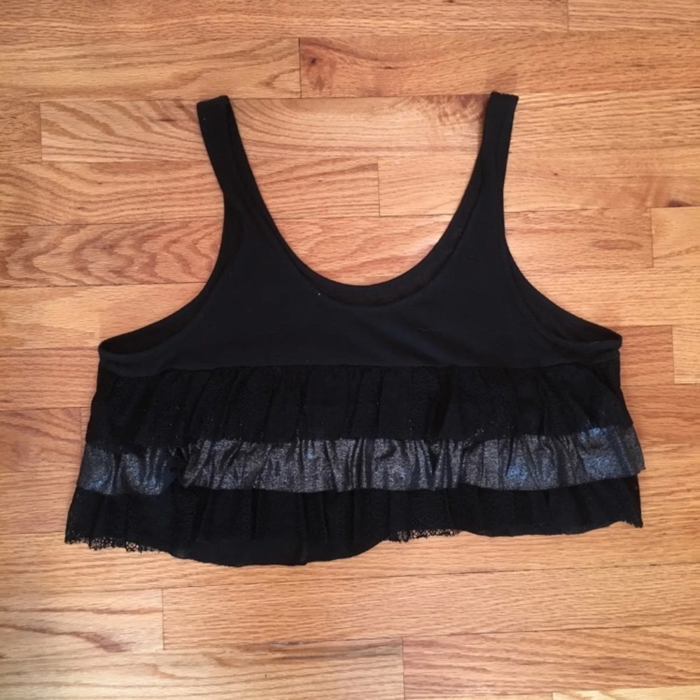 Free People Cropped Ruffled Tank Top